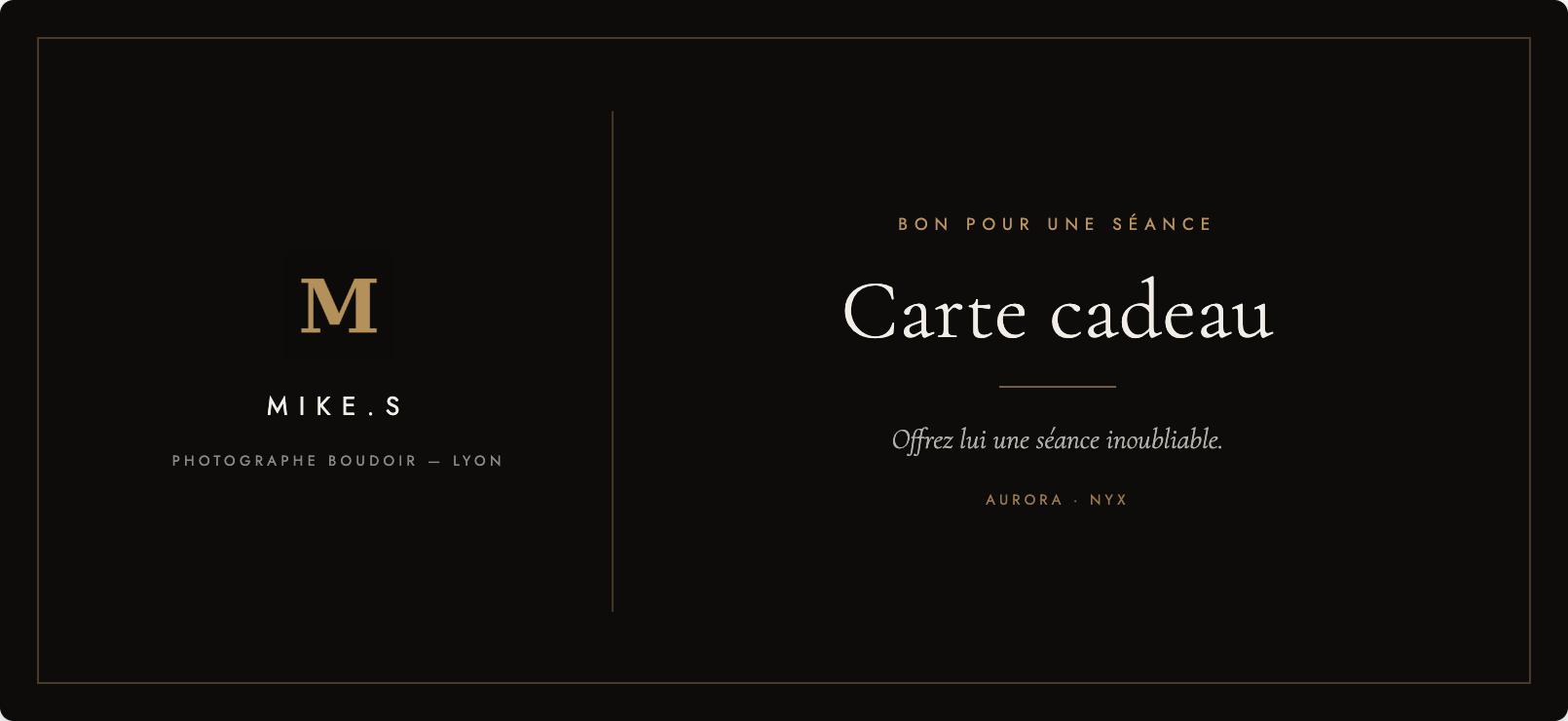 Carte cadeau Mike.S — recto